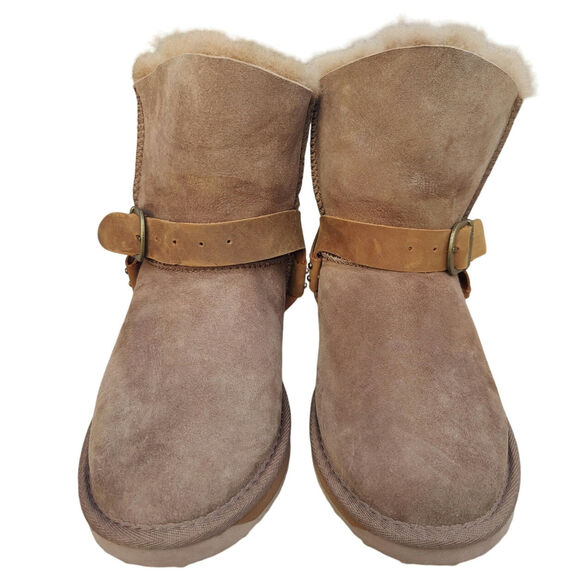 New Tan suede Emu lined Bootie sz 10 - Picture 2 of 6